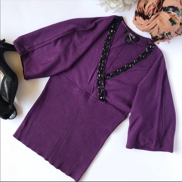 Style & Co Petite Sweater Top Jewele… - Picture 1 of 4